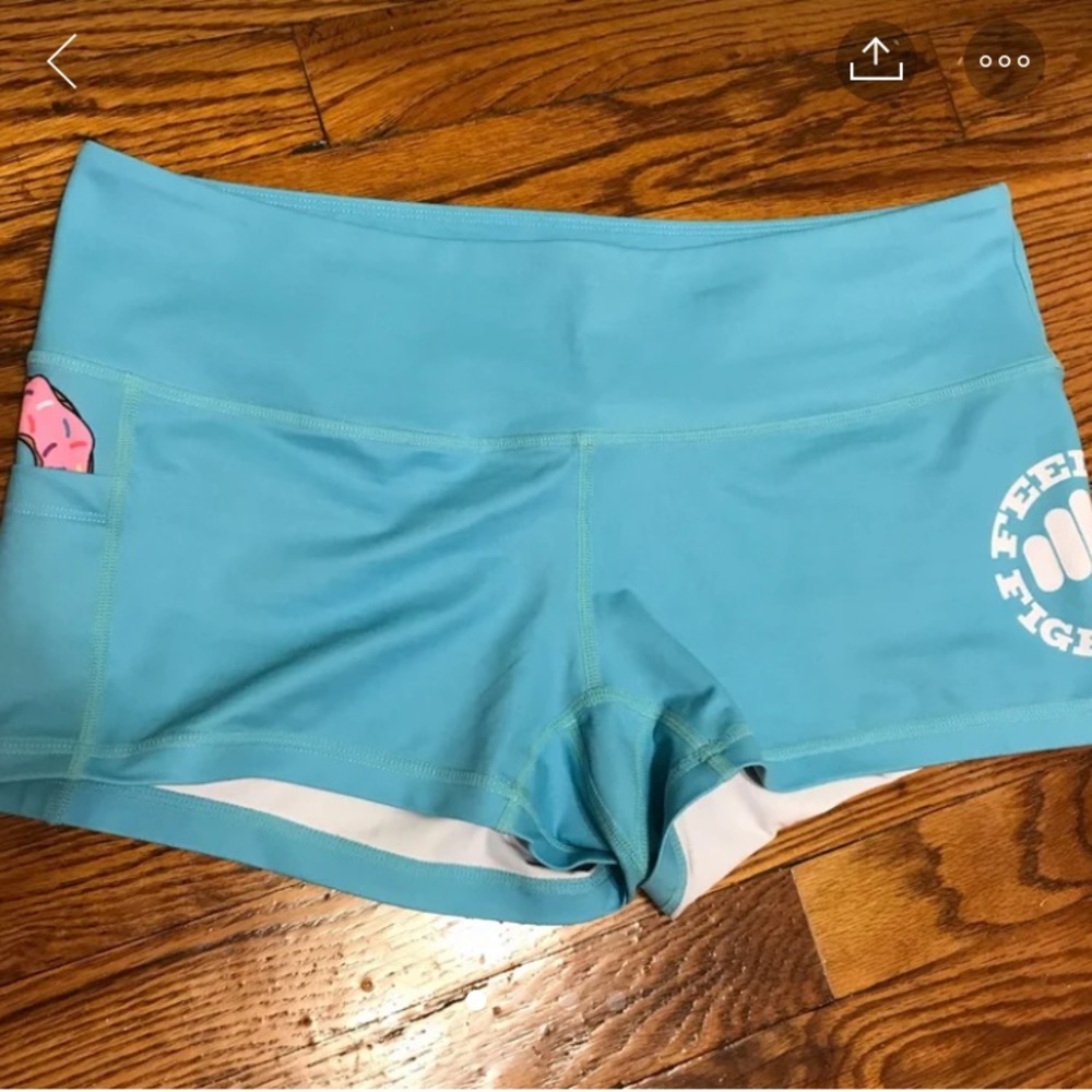 Feed me fight me shorts NWOT donut pocket